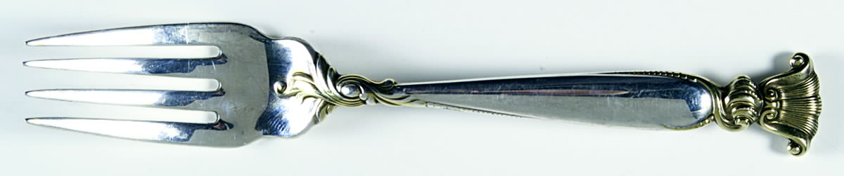Golden Romance of The Sea (Sterling, Gold Accent) Individual Salad Fork by Wallace Silver-1