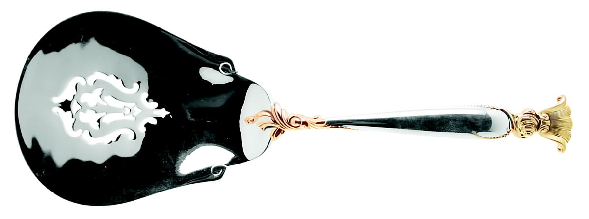 Golden Romance of The Sea (Sterling, Gold Accent) Tomato Server, Solid Piece by Wallace Silver-1