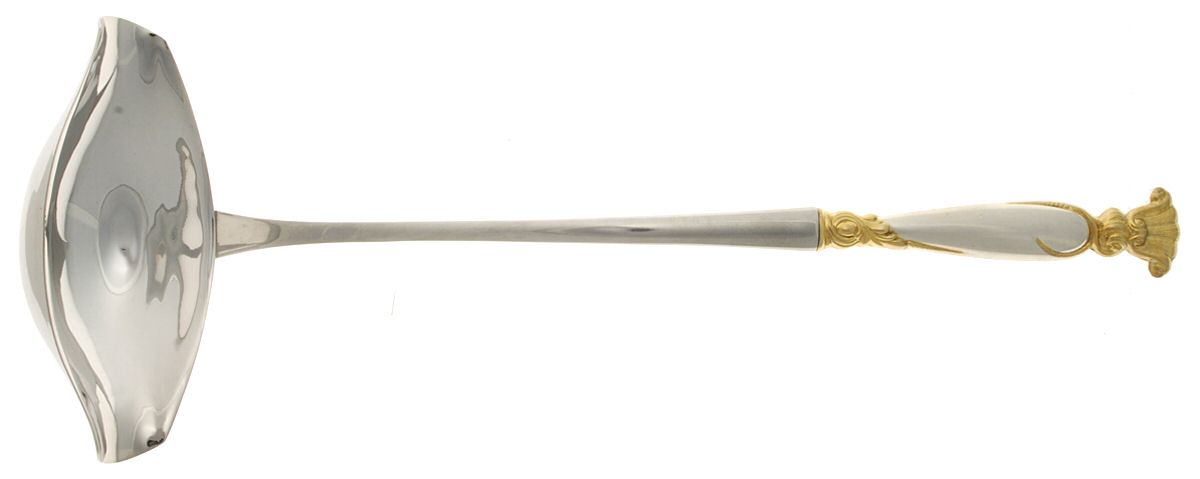 Golden Romance of The Sea (Sterling, Gold Accent) Punch Ladle with Stainless Bowl by Wallace Silver-1