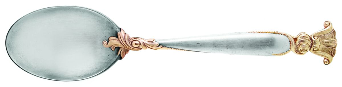 Golden Romance of The Sea (Sterling, Gold Accent) Tablespoon (Serving Spoon) by Wallace Silver-1