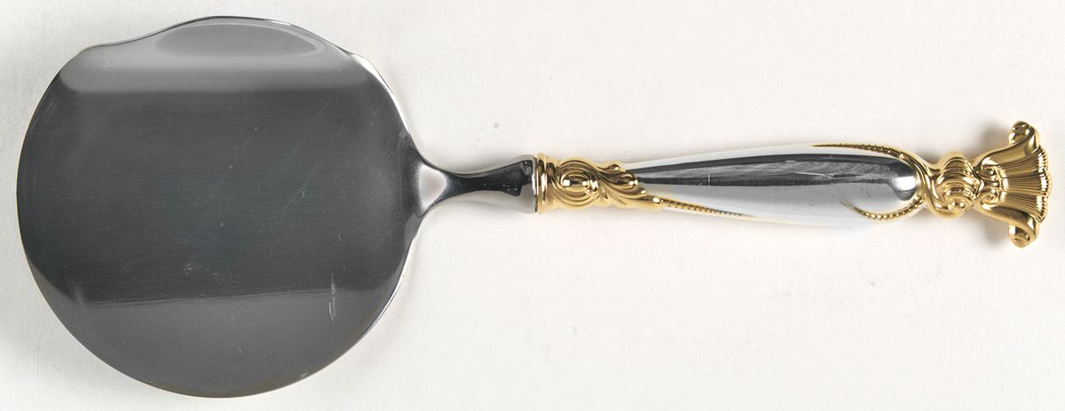 Golden Romance of The Sea (Sterling, Gold Accent) Cranberry Server with Stainless Bowl by Wallace Silver-1