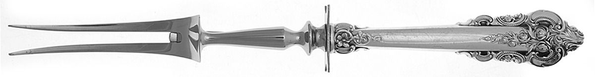 Grande Baroque (Sterling, 1941) Large Stainless-Prong Roast Carving Fork by Wallace Silver-1