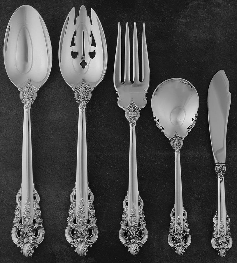 Grande Baroque (Sterling, 1941) 5 Piece Hostess Set by Wallace Silver-1