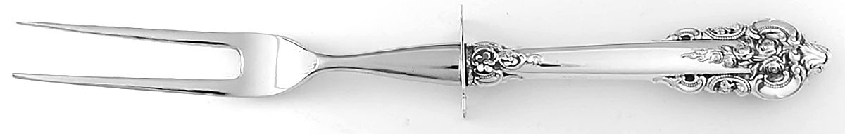 Grande Baroque (Sterling, 1941) Small Steak Carving Fork with Stainless Prongs by Wallace Silver-1