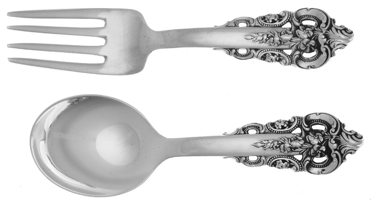 Grande Baroque (Sterling, 1941) (2 Pc) Baby Set (BFM1, BSM1) by Wallace Silver-1