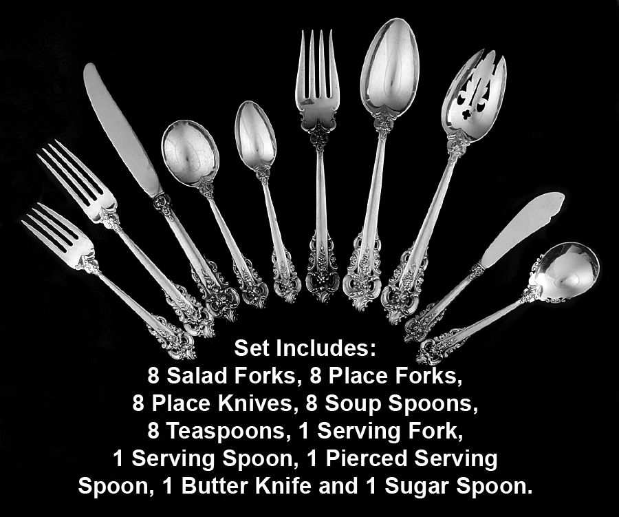 Grande Baroque (Sterling, 1941) 45 Piece Place Size Starter Set by Wallace Silver-1