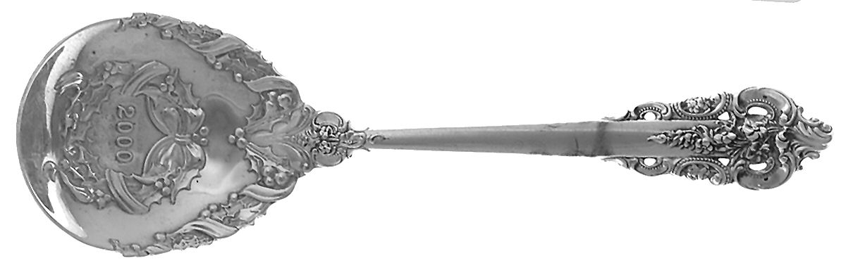Grande Baroque (Sterling, 1941) 2000 Christmas Wreath Sugar Spoon by Wallace Silver-1