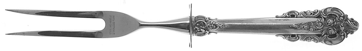 Grande Baroque (Sterling, 1941) Small Steak Carving Fork with Stainless Prongs by Wallace Silver-1