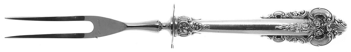 Grande Baroque (Sterling, 1941) Small Steak Carving Fork with Stainless Prongs by Wallace Silver-1