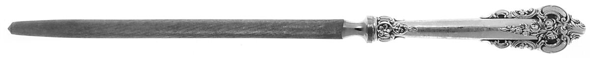 Grande Baroque (Sterling, 1941) Large Roast Knife Sharpener wSteel Rod by Wallace Silver-1