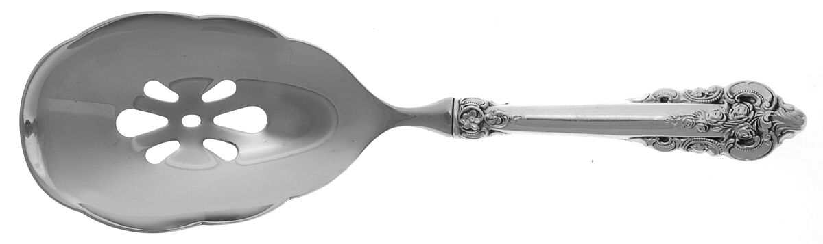 Grande Baroque (Sterling, 1941) Pierced Casserole Spoon with Stainless Bowl by Wallace Silver-1