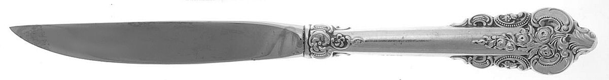 Grande Baroque (Sterling, 1941) Individual Steak Knife Hollow Handle Serrate Blade by Wallace Silver-1