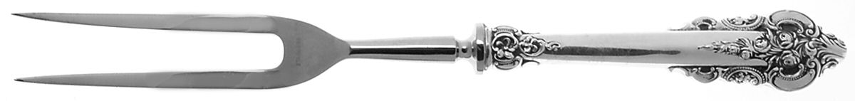 Grande Baroque (Sterling, 1941) Large Stainless-Prong Roast Carving Fork by Wallace Silver-1