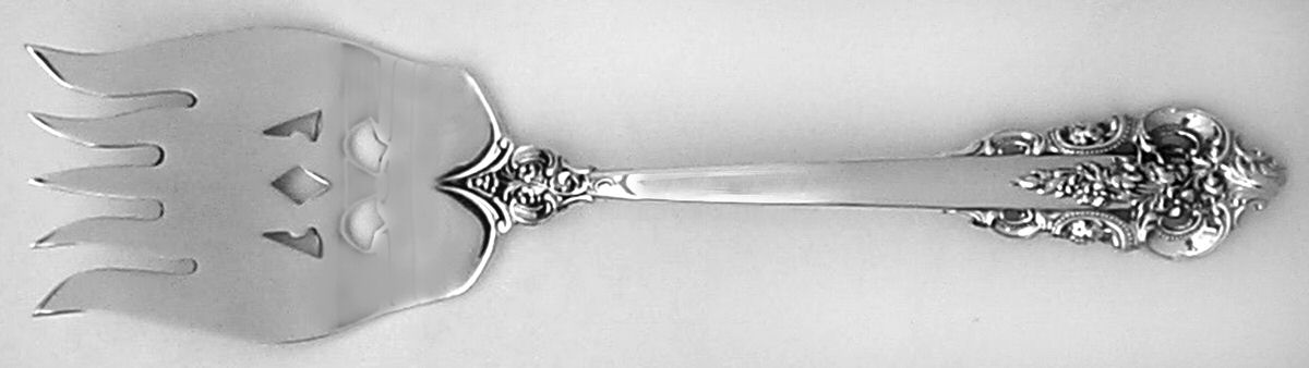 Grande Baroque (Sterling, 1941) Small Solid Cold Meat Serving Fork by Wallace Silver-1