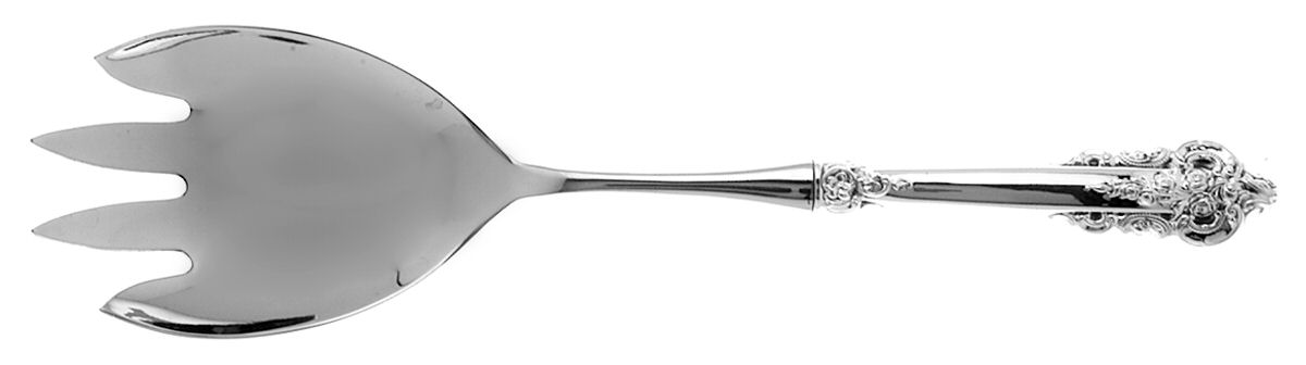 Grande Baroque (Sterling, 1941) Salad Serving Fork with Stainless Prongs by Wallace Silver-1