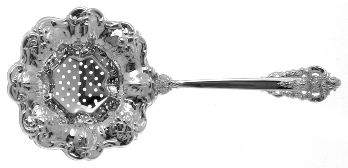 Grande Baroque (Sterling, 1941) Solid Individual Overcup Tea Strainer by Wallace Silver-1