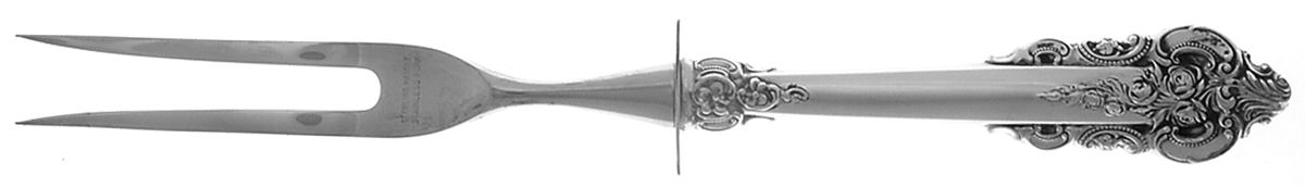 Grande Baroque (Sterling, 1941) Small Steak Carving Fork with Stainless Prongs by Wallace Silver-1