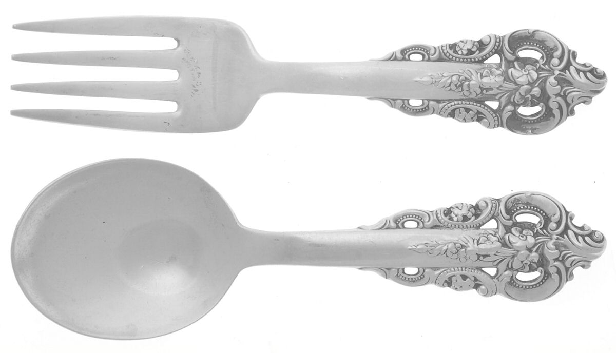 Grande Baroque (Sterling, 1941) 2 Pc Baby Set (BF, BS) by Wallace Silver-1