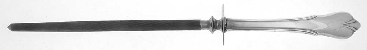 Grand Colonial (Sterling, 1942, No Monos) Large Roast Steel Rod Knife Sharpener by Wallace Silver-1