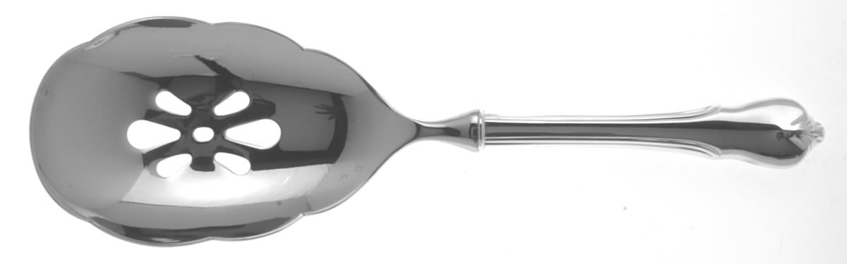 Grand Colonial (Sterling, 1942, No Monos) Pierced Serving Spoon with Stainless Bowl by Wallace Silver-1