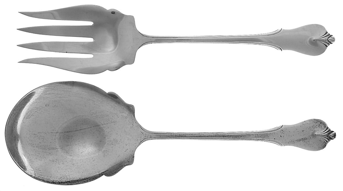 Grand Colonial (Sterling, 1942, No Monos) (2 Pc) Solid Salad Set by Wallace Silver-1