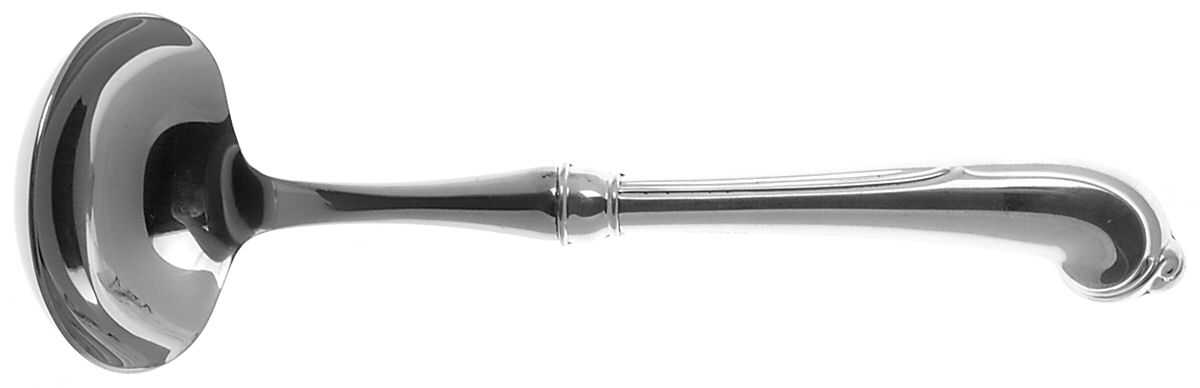 Grand Colonial (Sterling, 1942, No Monos) Pistol Hollow Handle Gravy Ladle w/Stainless Bowl by Wallace Silver-1