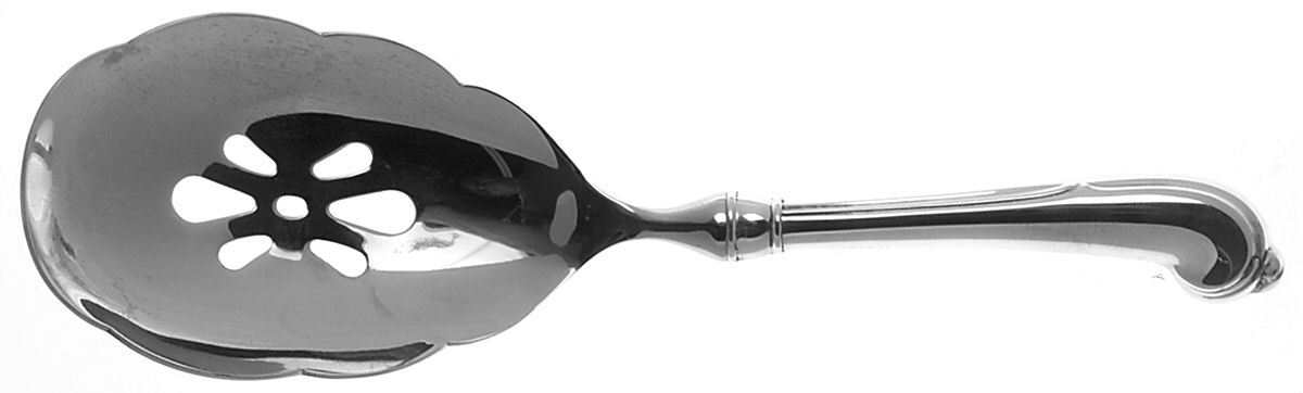 Grand Colonial (Sterling, 1942, No Monos) Pierced Serving Spoon with Stainless Bowl by Wallace Silver-1