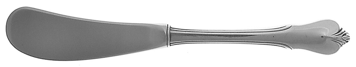 Grand Colonial (Sterling, 1942, No Monos) Butter Spreader Hollow Hdl-Paddle/Stainless Blade by Wallace Silver-1