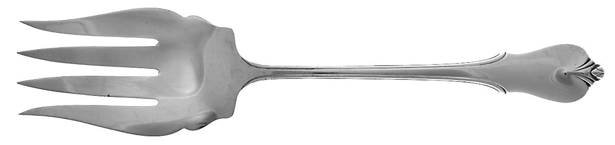 Grand Colonial (Sterling, 1942, No Monos) Solid Salad Serving Fork by Wallace Silver-1