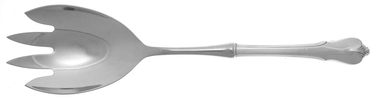 Grand Colonial (Sterling, 1942, No Monos) Salad Serving Fork with Stainless Prongs by Wallace Silver-1