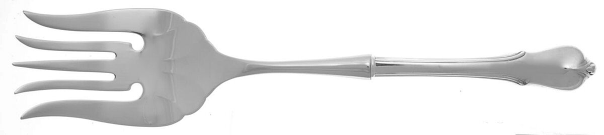 Grand Colonial (Sterling, 1942, No Monos) Stainless-Tine Utility Serving Fork by Wallace Silver-1