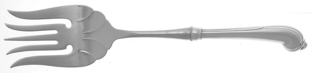 Grand Colonial (Sterling, 1942, No Monos) Stainless Tine Utility Serving Fork by Wallace Silver-1