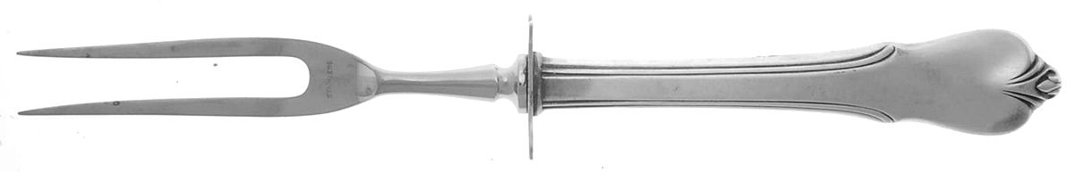 Grand Colonial (Sterling, 1942, No Monos) Small Carving Fork W/Sterling Guard by Wallace Silver-1