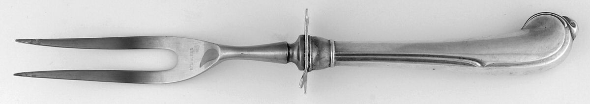 Grand Colonial (Sterling, 1942, No Monos) Sm Carving Fork W/Stnl Prongs & Pistol Hdl by Wallace Silver-1