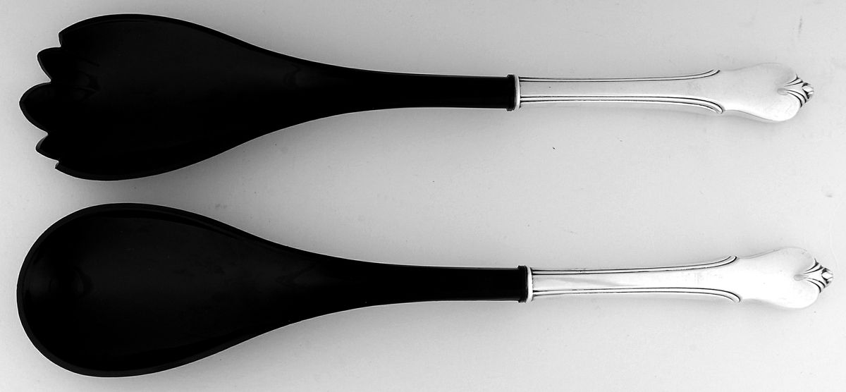 Grand Colonial (Sterling, 1942, No Monos) Plastic Bowl 2-Piece Salad Set by Wallace Silver-1