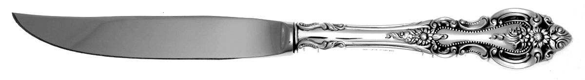Grand Victorian (Sterling, 1973) Steak Knife Individual Hollow, No Serrate HC by Wallace Silver-1