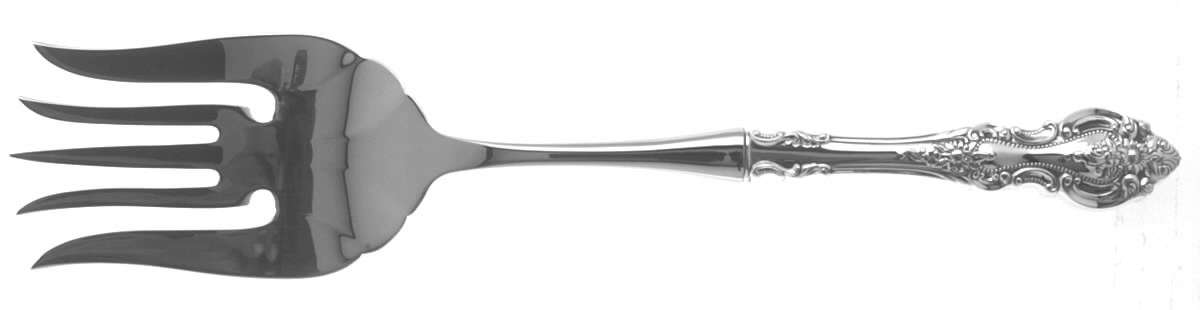 Grand Victorian (Sterling, 1973) Large Stainless-Tine Cold Meat Serving Fork by Wallace Silver-1