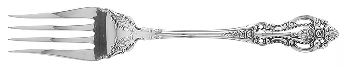 Grand Victorian (Sterling, 1973) Medium Solid Cold Meat Serving Fork by Wallace Silver-1