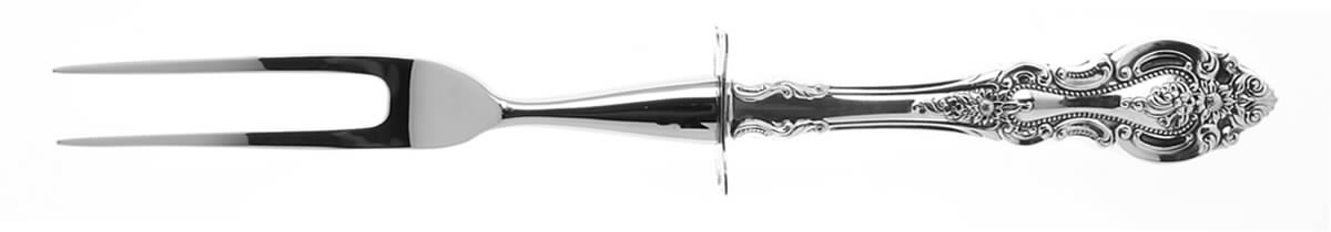 Grand Victorian (Sterling, 1973) Small Steak Carving Fork with Stainless Prongs by Wallace Silver-1