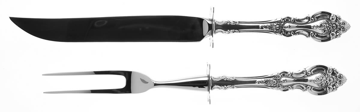 Grand Victorian (Sterling, 1973) Small Stainless Blade 2-Piece Steak Carving Set by Wallace Silver-1