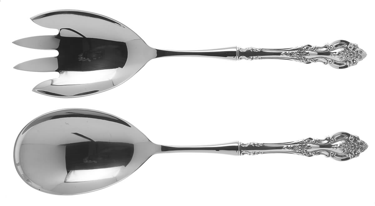 Grand Victorian (Sterling, 1973) 2 Pc Salad Set with Stainless Bowl by Wallace Silver-1