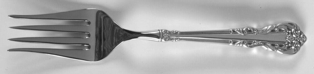 Grande Venetian (Sterling, 1976) Cold Meat Serving Fork Hollow Handle by Wallace Silver-1