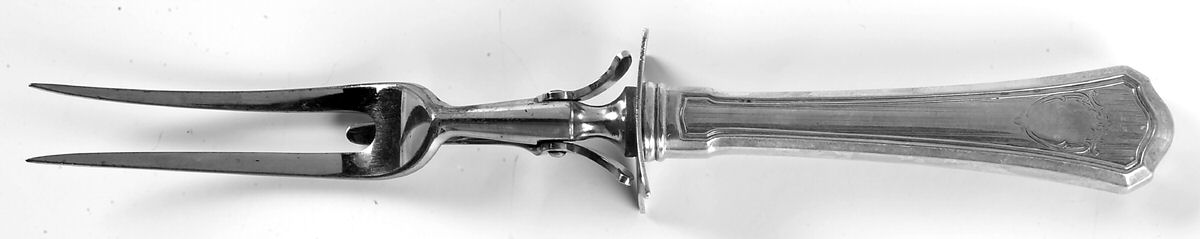Hamilton (Sterling, 1911, No Monograms) Large Stainless-Prong Roast Carving Fork by Wallace Silver-1