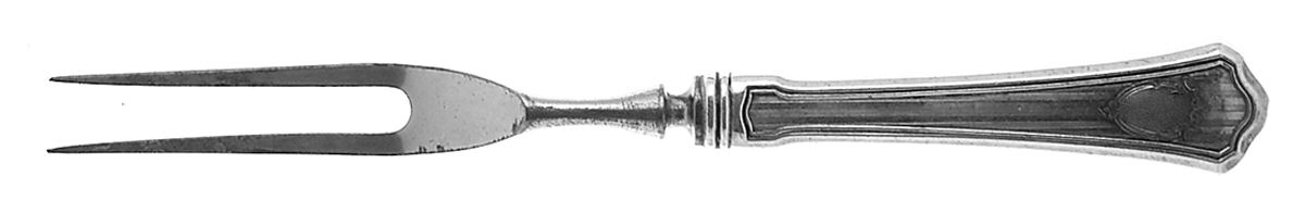 Hamilton (Sterling, 1911, No Monograms) Small Steak Carving Fork with Stainless Prongs by Wallace Silver-1