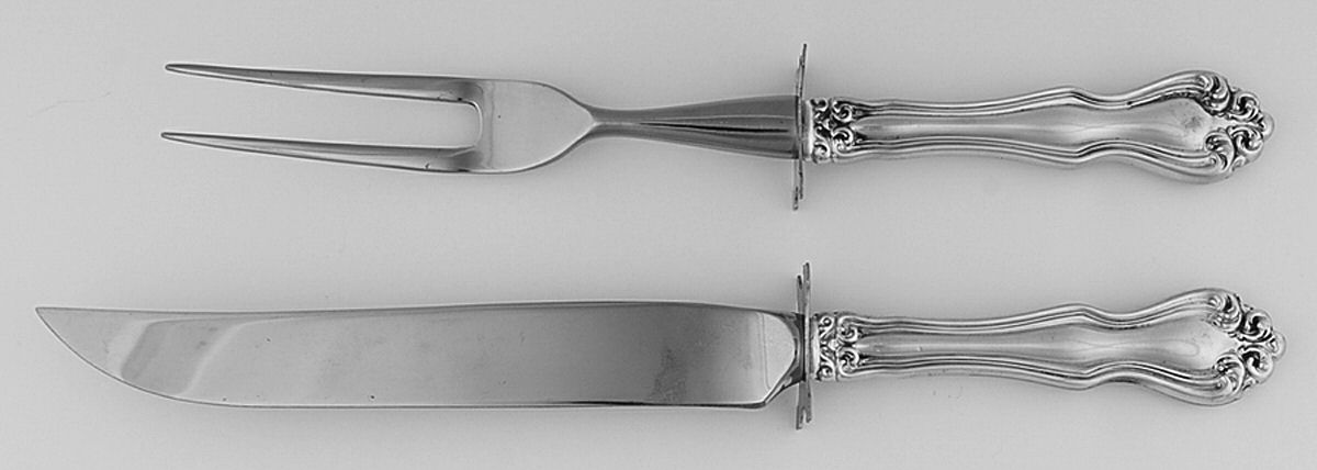 Hampton (Sterling, 1904) Small Stainless Blade 2-Piece Steak Carving Set by Wallace Silver-1