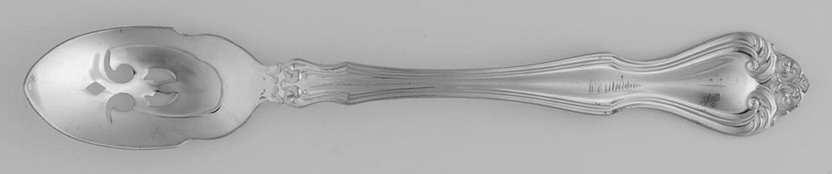 Hampton (Sterling, 1904) Short Handled Olive Spoon with Pierced Bowl by Wallace Silver-1