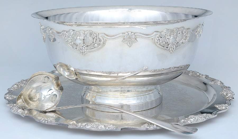 Harvest (Silverplate, Hollowware) 3 Pc Punch Set (PUN, PUNT, LAPU) by Wallace Silver-1