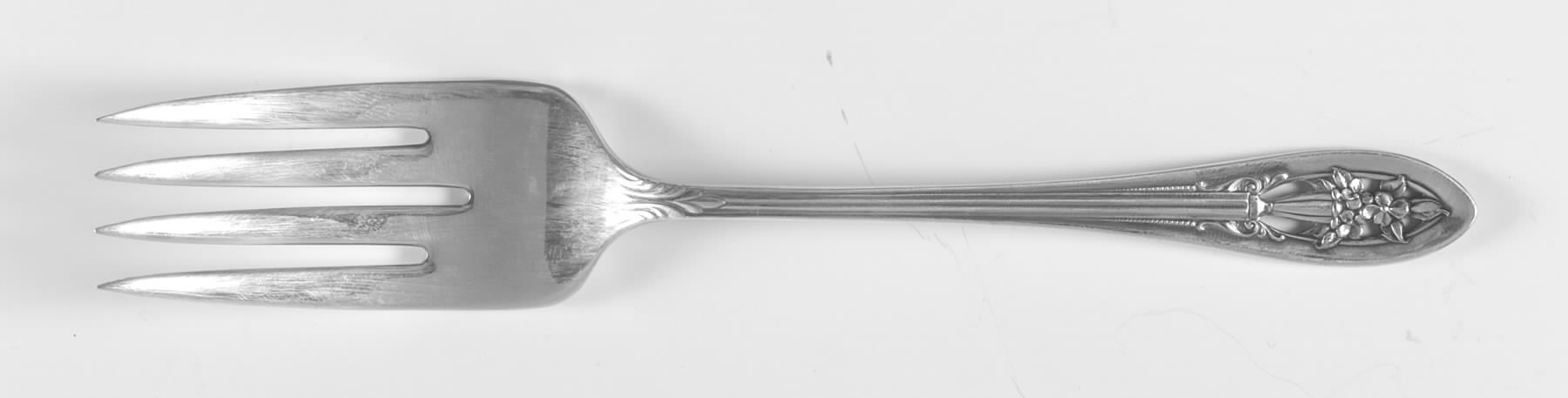 Hollywood I (Silverplate, 1937) Small Solid Cold Meat Serving Fork by Wallace Silver-1