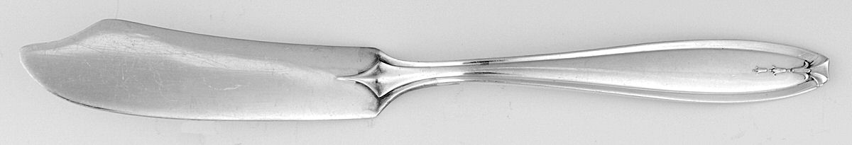 Hostess (Silverplate, 1920) Monogramed Flat Handle Master Butter Knife by Wallace Silver-1