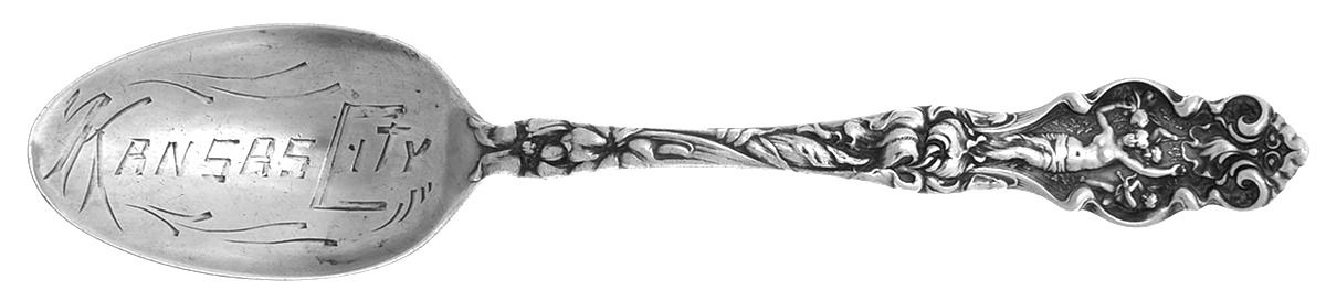 Irian (Sterling, 1902, No Monograms) Souvenir Spoon (Teaspoon) by Wallace Silver-1
